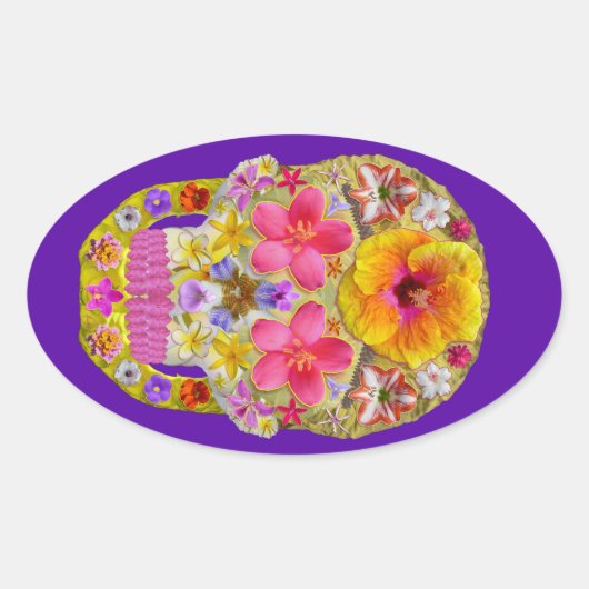 Bloedhuid 4 - Tropisch Ovale Sticker (Voorkant)