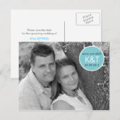 Bloedig monogram - Foto Save the Date Briefkaart (Voorkant / Achterkant)