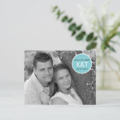 Bloedig monogram - Foto Save the Date Briefkaart (Staand voorkant)