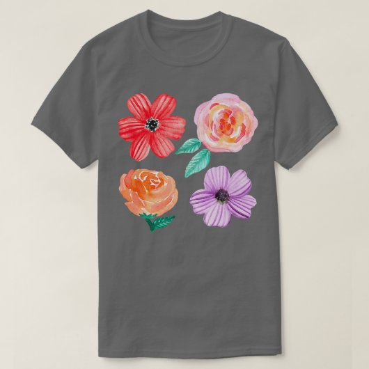 Bloedige bloemen op beige t-shirt (Design voorkant)