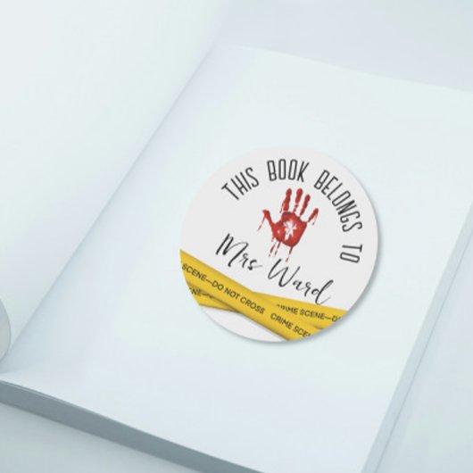 bloedige Crime Scene Tape boek bibliotheek Sticker