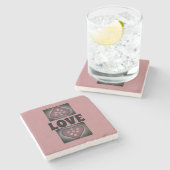 bloedige harten stenen onderzetter (Zijkant)