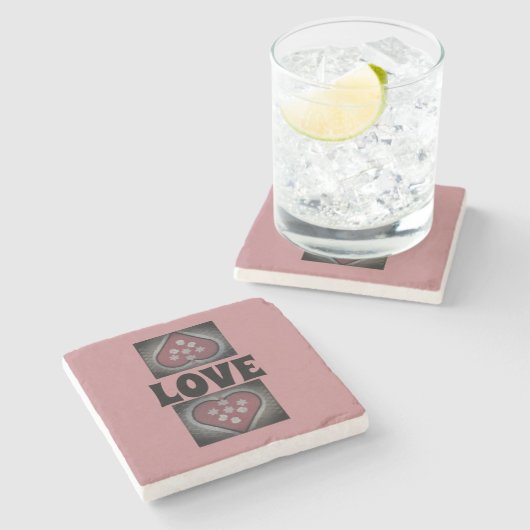 bloedige harten stenen onderzetter (Zijkant)