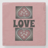 bloedige harten stenen onderzetter (Voorkant)