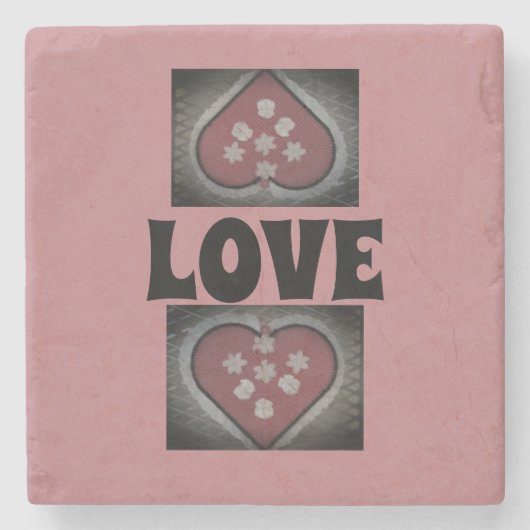 bloedige harten stenen onderzetter (Voorkant)