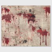 Bloedige Krantenprint Cadeaupapier (Vlak)