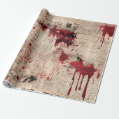 Bloedige Krantenprint Cadeaupapier (Uitgerold)