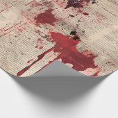 Bloedige Krantenprint Cadeaupapier (Hoek)