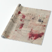 Bloedige Krantenprint Cadeaupapier (Uitgerold)