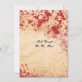 Bloedige  papier Halloween Gotische bruiloft Kaart (Achterkant)