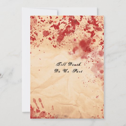 Bloedige papier Halloween Gotische bruiloft Kaart (Achterkant)