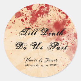 Bloedige  papier Halloween Gotische bruiloft Ronde Sticker