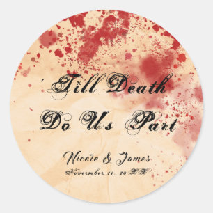 Bloedige  papier Halloween Gotische bruiloft Ronde Sticker