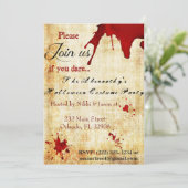 Bloedige Vampier Halloween Uitnodiging (Staand voorkant)