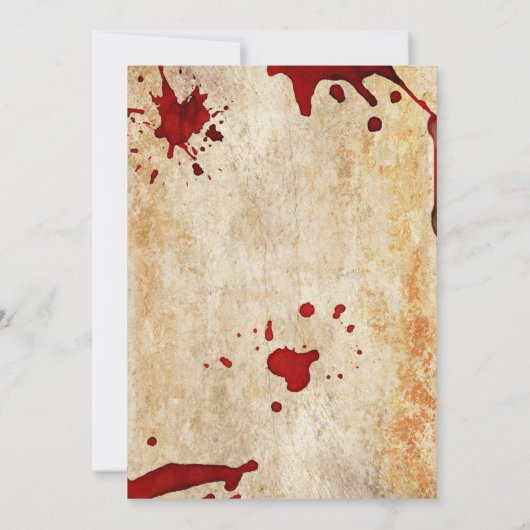 Bloedige Vampier Halloween Uitnodiging (Achterkant)