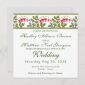 bloeding Hart Floral bruiloft uitnodiging (Voorkant / Achterkant)