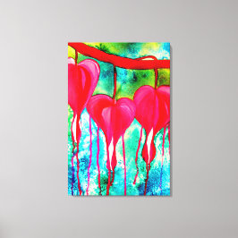 Bloeding Hartaandoeningen Waterverf abstract Canvas Afdruk