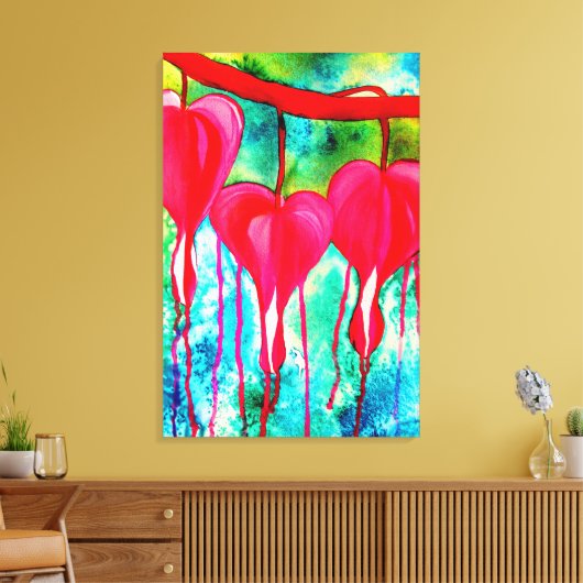 Bloeding Hartaandoeningen Waterverf abstract Canvas Afdruk (Insitu (Woonkamer))