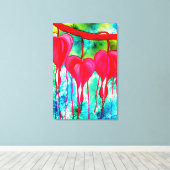 Bloeding Hartaandoeningen Waterverf abstract Canvas Afdruk (Insitu (Houten vloer))