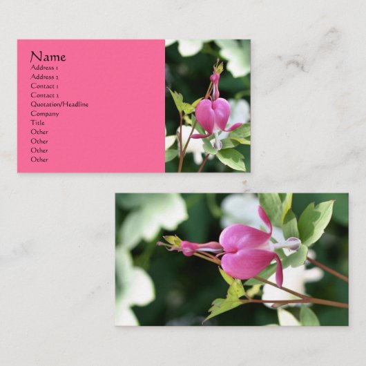 Bloeding Hartbloem Fotografie Visitekaartje (Voorkant / Achterkant)