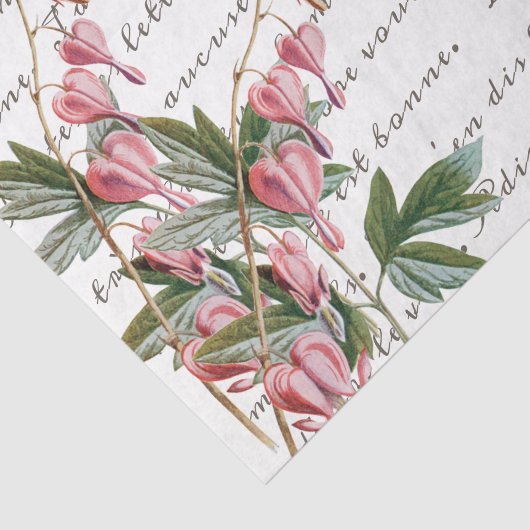 bloeding hartbloem in het Franse script Tissuepapier (Detail)
