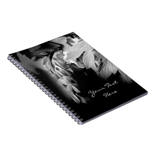 bloeding Hartbloem zwart-wit Notitieboek (Rechterzijde)