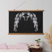 bloeding hartbloemen in zwart-wit Abstract Hangend Wandkleed (Slaapkamer)