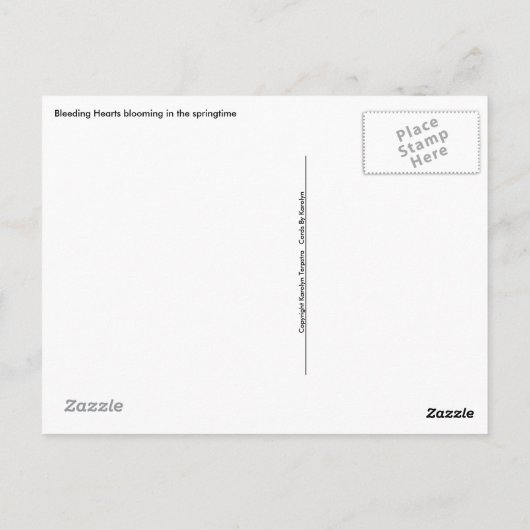 Bloeding Hartfoto Briefkaart (Achterkant)