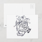 Bloeding Hartslag Briefkaart (Voorkant / Achterkant)