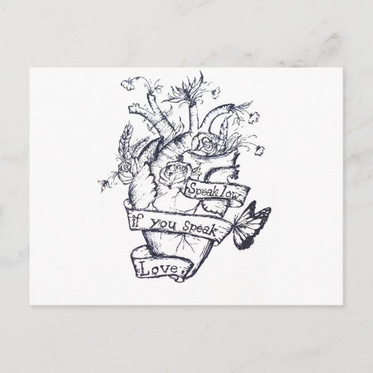 Bloeding Hartslag Briefkaart (Voorkant)