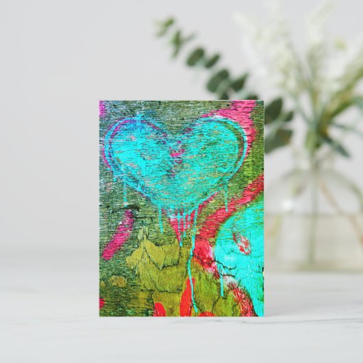 Bloeding Hartslag Briefkaart (Staand voorkant)