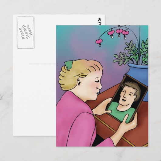 Bloeding Hartslag Briefkaart (Voorkant / Achterkant)