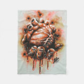 Bloeding Hartslag Fleece Deken (Voorkant)