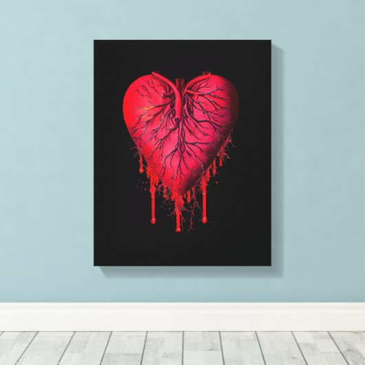 Bloeding Hartslag Harde liefde Harde onderbreking  Canvas Afdruk (Insitu (Houten vloer))