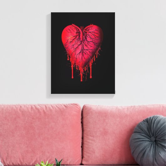 Bloeding Hartslag Harde liefde Harde onderbreking  Canvas Afdruk (Insitu (Woonkamer))