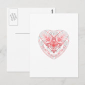 Bloeding Hartwit Briefkaart (Voorkant / Achterkant)