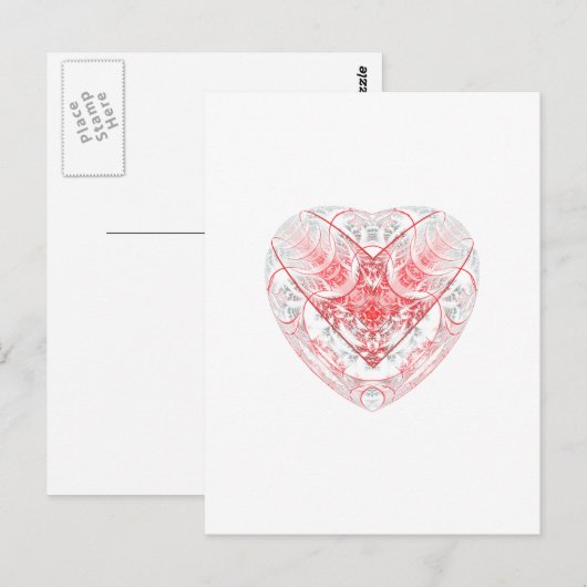 Bloeding Hartwit Briefkaart (Voorkant / Achterkant)