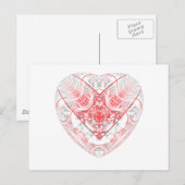 Bloeding Hartwit Briefkaart (Voorkant / Achterkant)