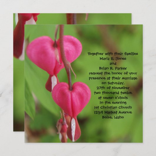Bloeding Hearts Wedding Invitatie Kaart