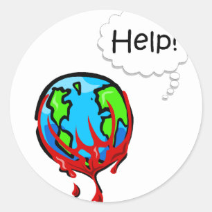 Bloeding van de aarde 2 ronde sticker