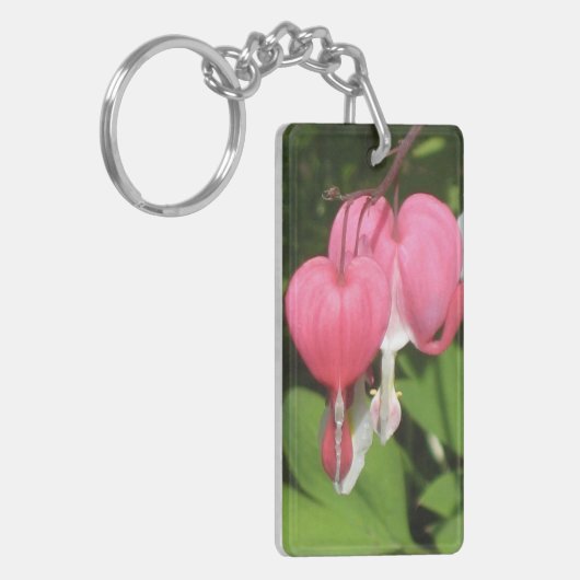 Bloedingen Hart Acryl Rechthoek Sleutelhanger (Voorkant Links)