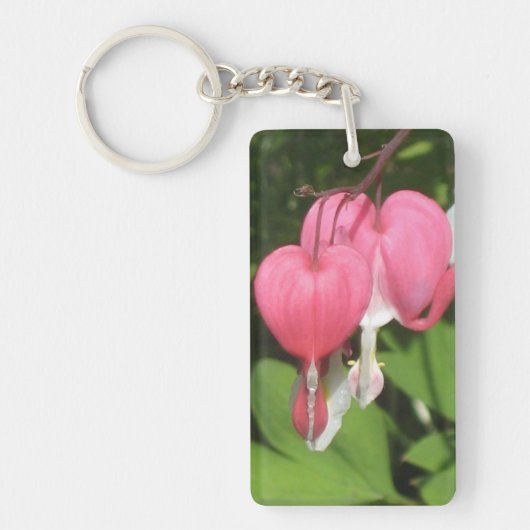 Bloedingen Hart Acryl Rechthoek Sleutelhanger (Voorkant)