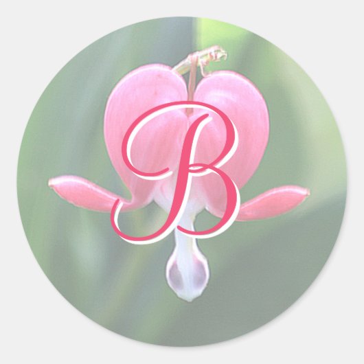 Bloedingen Hartbloemen Monogram B Stickers (Voorkant)
