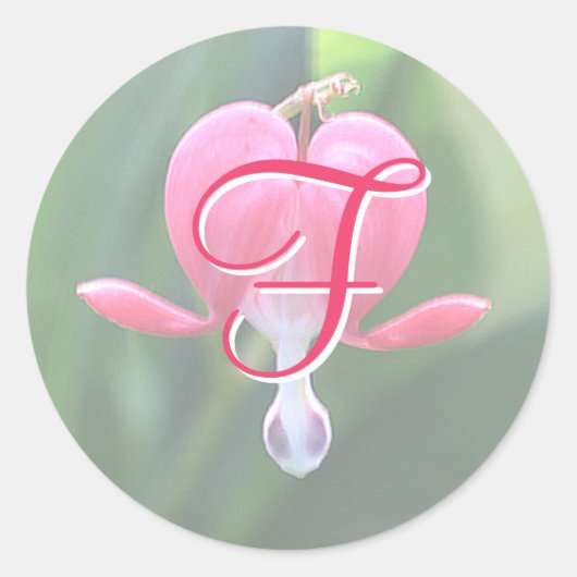 Bloedingen Hartbloemen Monogram F Stickers (Voorkant)