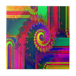 Bloedingskleuren Fractal Tegeltje