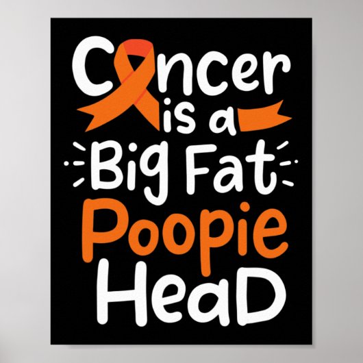 Bloedkanker Awareness Lint Leukemie Poopie Head Poster (Voorkant)