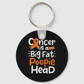Bloedkanker Awareness Lint Leukemie Poopie Head Sleutelhanger (Voorkant)