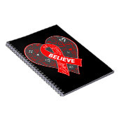 Bloedkanker Believe Ribbon Heart Notitieboek (Rechterzijde)