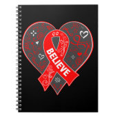 Bloedkanker Believe Ribbon Heart Notitieboek (Voorkant)