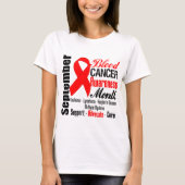 Bloedkanker Bewustheid Maand Ribbon 2 T-shirt (Voorkant)